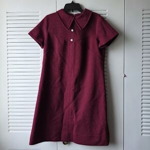 Elegant Burgundy Women's Dress